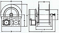 RC21 Series Cable Reels (For 3-Conductor Service) Dimensional Diagram